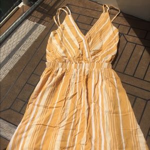 Sage Aqua Green and White Stripped Flowy Dress